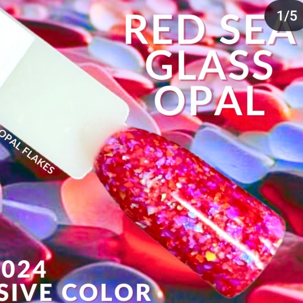 New Sparkle & Co Red Sea Glass Opal Dip Powder